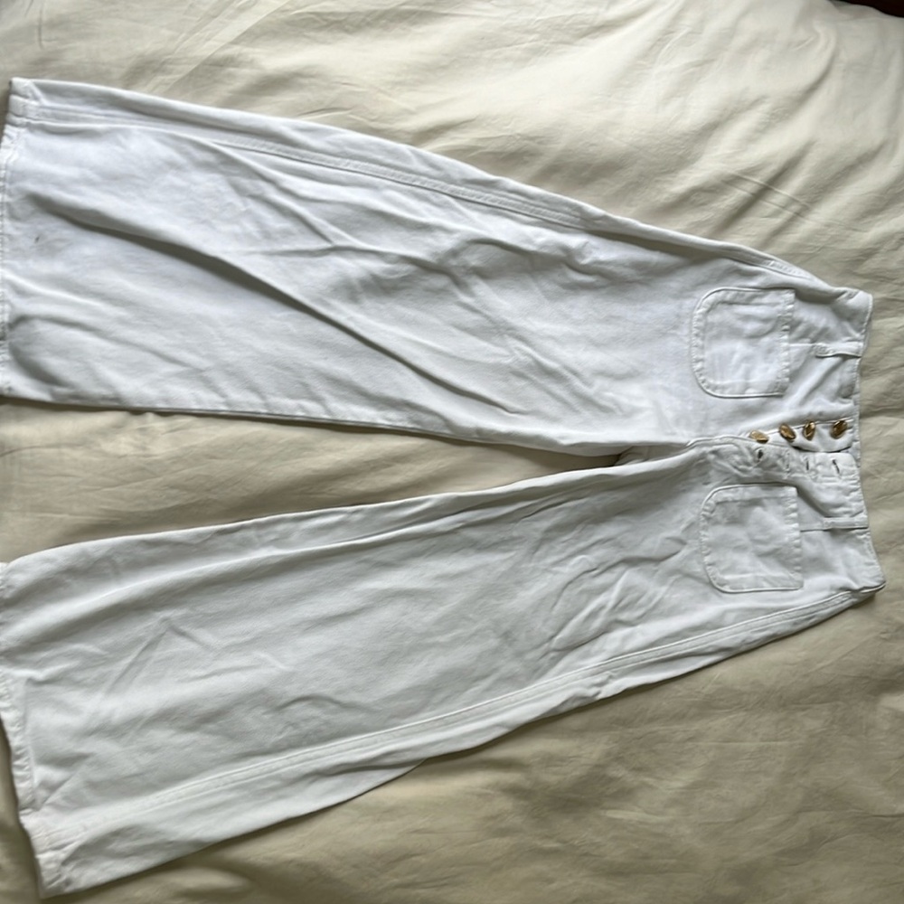 Zara white high waisted flare jeans size 2
